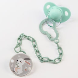 Держатель для соски - пустышки на цепочке Зайка - Крошка я фото 4