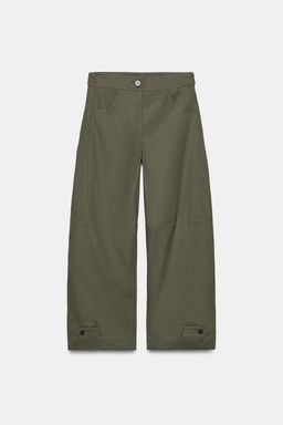 PANTAL?N BARREL TRABILLAS / Khaki oscuro - Zara фото 7