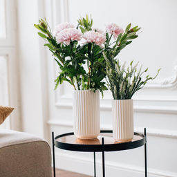 Декоративная ваза Рельеф, 9,5х9,5х18 см, белый Cha7-M - Вещицы фото 4