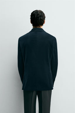 REGULAR FIT VELVET BLAZER - Zara фото 3