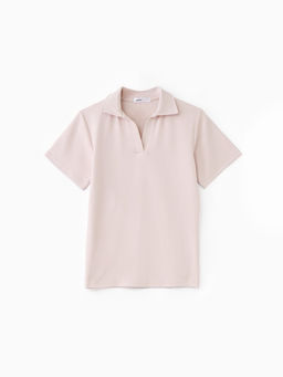 Футболка - поло женская MINAKU, размер 50-52 (2XL), интерлок, бежевая