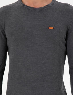 Erkek Slim Fit Bisiklet Yaka Antrasit Melanj Kazak - U.s. polo assn фото 6
