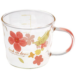 Лак ин лав (Luck in love) Кружка стеклянная 450мл, д10,1см h8,7см, рельефное, боросиликатное стекло с деколью, с мерной шкалой, цветная ручка, д/горла 9,4см, д/основания 7,4см, в подарочной коробке (Китай)
