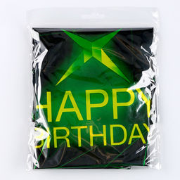 Воздушные шары Happy birthday, чёрно-зелёный, фольгированные, латекс, 14 шт.