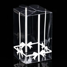 Цена за 5 шт. Складная коробка из PVC Бант в горошек, 12 х 7 х 7 см