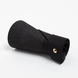 Козырёк женский плетёный MINAKU на липучке, чёрная, размер 56-58