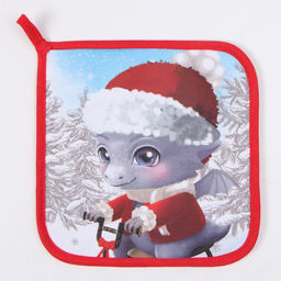Прихватка Этель Новогодние забавы 19х19 см, 100% хл, ватин 250 г/м2  фото 2