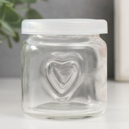 Банка для свечей с крышкой «Сердечко», стекло, прозрачная, 100 мл, 6×6×6.8 см