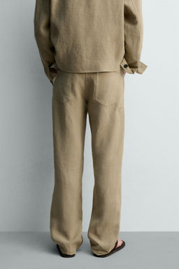 PANTAL?N BALLON FIT 100% LINO LIMITED EDITION / Tostado - Zara фото 3