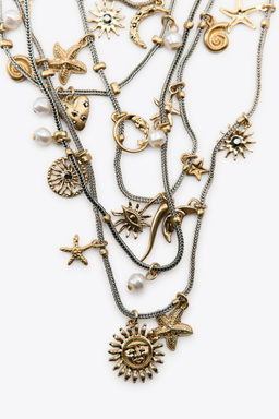 MARINE MULTI-CHARM METAL NECKLACE - Zara фото 3