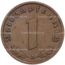 Монета 1 рейхспфенниг 1938 года A Германия