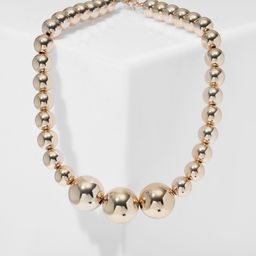 Колье пластик Стандарт трио, бусины №8, 20, цвет золото, 40 см