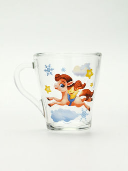 Кружки стеклянные новогодние Весёлого праздника. Лошади, набор 2 шт. по 300 мл