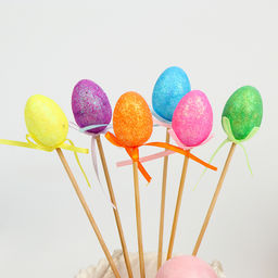 Цена за 10 шт. Пасхальный декор, топперы «Яркие краски», 3×14×27 см