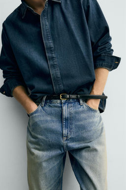 JEANS TAPERED WIDE FIT / Azul - Zara фото 8