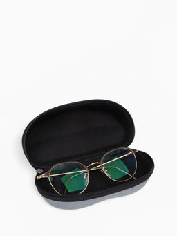 Футляр для очков на молнии, длина 16 см, серый