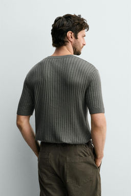 CAMISETA PUNTO CANAL? CUELLO PANADERO / Khaki - Zara фото 4