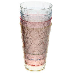 Цена за 2 шт. Стакан пластиковый 440мл "Кружево" в наборе 4шт, микс цветов