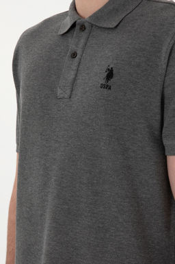 Erkek Regular Fit Polo Yaka Antrasit Melanj Basic Ti__rt Sepette S_rpriz _ndirim - U.s. polo assn фото 7
