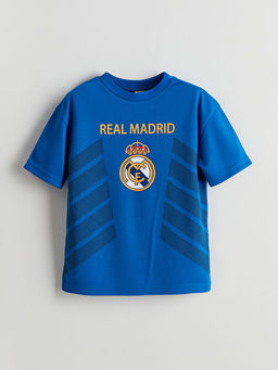 Bisiklet Yaka Real Madrid Bask?l? Erkek ?ocuk Ti??rt