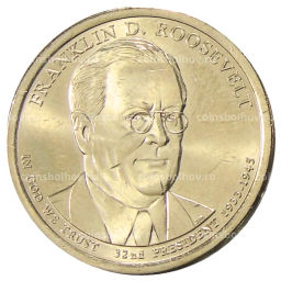 Монета 1 доллар 2014 года P США 32-й президент США Франклин Рузвельт