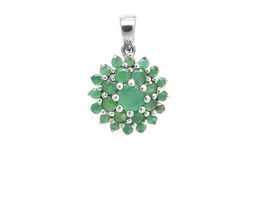 Подвеска из серебра изумруд, Ежевичка