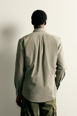 CAMISA REGULAR FIT ALGOD?N / Khaki - Zara фото 3
