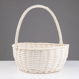 Корзина плетёная, 40×18/44 см, белый, ива