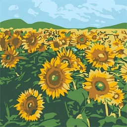 Картина по номерам на подрамнике Draw Me! Bright sunflowers, (20*20 см)