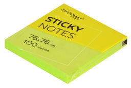 Блок самоклеящийся INFORMAT 76х76 мм, 100 листов, зеленый неон