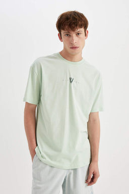 Футболка свободного кроя Vikings с круглым вырезом и короткими рукавами - Defacto фото 5