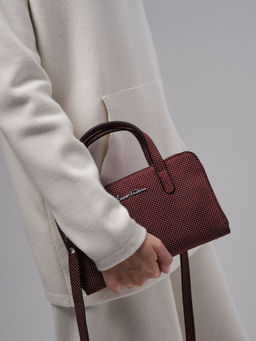 Сумка кожаная Azaro 30850 бордо-горох