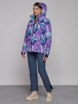 Горнолыжная куртка женская зимняя фиолетового цвета 2302-2F - Chunmai фото 13