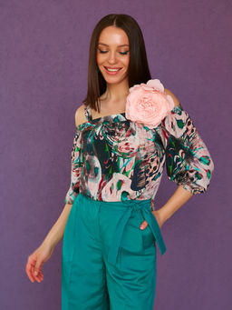 Блуза с открытыми плечами - Marchello marchellini фото 4