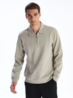Polo Yaka Erkek Sweatshirt