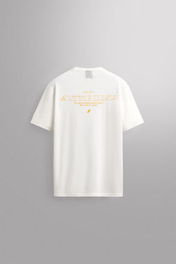 PRINTED LINEN-COTTON T-SHIRT