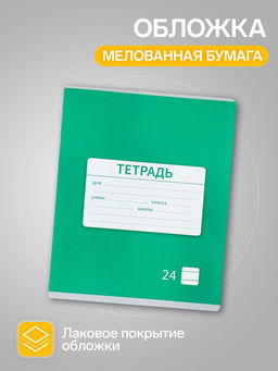 Комплект тетрадей из 10 штук, 24 листа в линию Calligrata «Однотонная Новая Школьная. Эконом», обложка мелованная бумага, ВД-лак, блок №2, белизна 75% (серые листы), 5 видов по 2 штуки