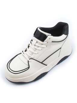 05-P90-1Z LT. BEIGE/BLACK Кроссовки женские зимние (натуральная и искусственная кожа, шерсть)