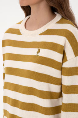 Kad_n Krem _izgili Bisiklet Yaka Kazak - U.s. polo assn фото 7