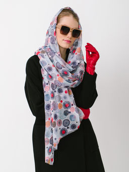 Большой мягкий очень нежный двусторонний палантин в стиле арт-деко - Tantino фото 5