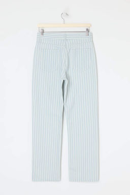 Cok Renkli DOKUMLU Cizgili Yuksek Bel Straight Duz Kesim Jeans TWOSS26JE00236 - Trendyolmilla фото 6