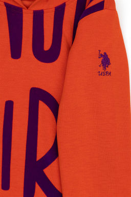 Оранжевый свитшот для девочки - U.s. polo assn фото 4