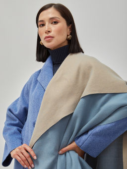 В составе шерсть и кашемир! теплый двусторонний палантин - Tantino фото 6