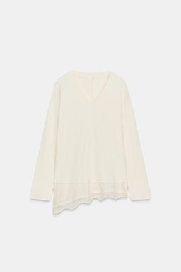 CONTRAST LACE T-SHIRT - Zara фото 5