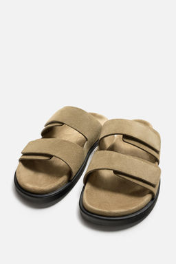 DOUBLE STRAP LEATHER SANDALS - Zara фото 6