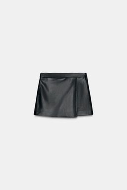 FAUX LEATHER WRAP SKORT - Zara фото 6