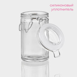 Цена за 2 шт. Банка для сыпучих Доляна Оптима, 80 мл, 4.38.5 см, с бугельным замком, стекло  фото 4