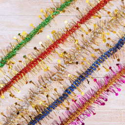 Цена за 10 шт. Мишура Фонарик ёжик звезда d-5 см, 200 см, микс - Зимнее волшебство фото 4