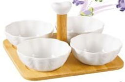 Менажница 4 штуки / JD7017 /уп 24/ на деревянной подставке - Галеонтрейд фото 6