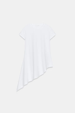 ASYMMETRIC SHORT SLEEVE T-SHIRT - Zara фото 7